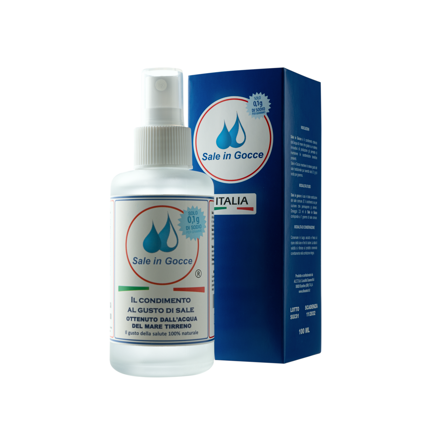 Sale in Gocce flacone spray vetro 100ml